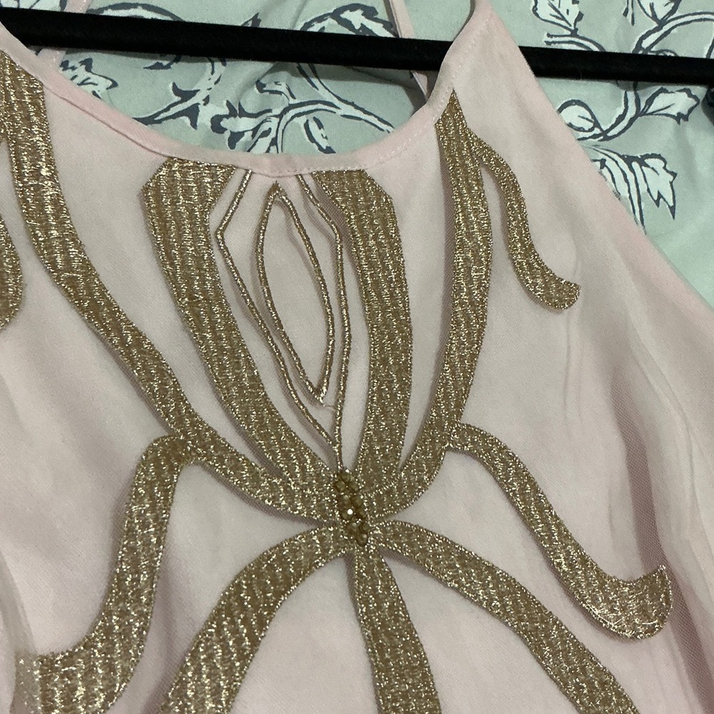 Alya Pink and Gold Mini Dress - Picture 2 of 8